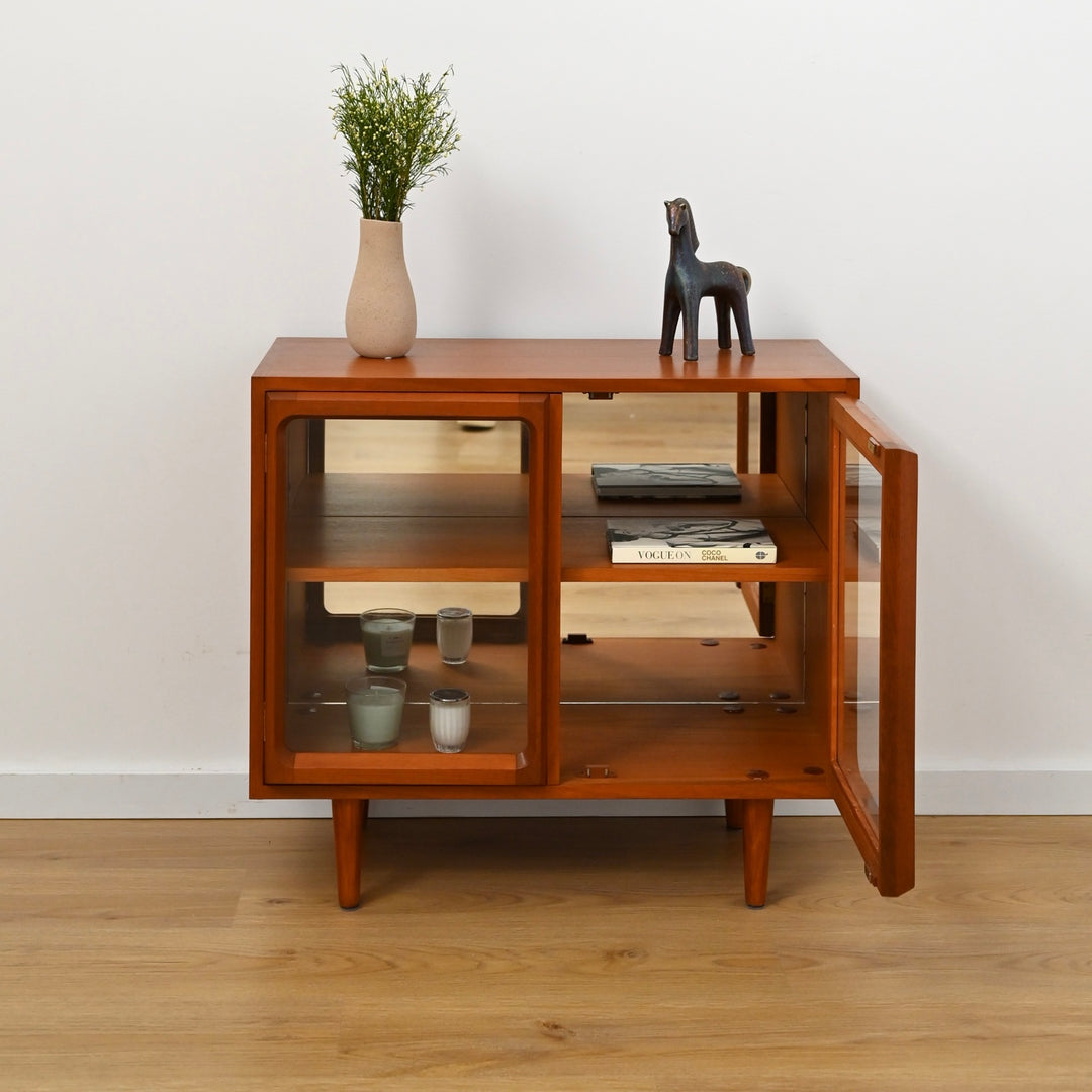 Mid Century a Teak Sideboard Glass Display Cabinet LP Record Cabinet by Chiswell