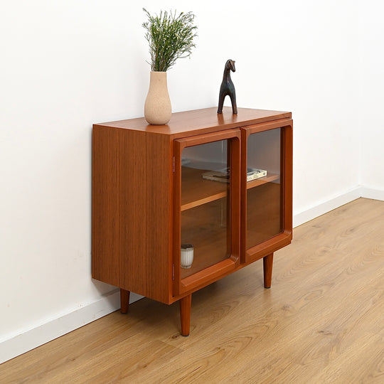 Mid Century a Teak Sideboard Glass Display Cabinet LP Record Cabinet by Chiswell