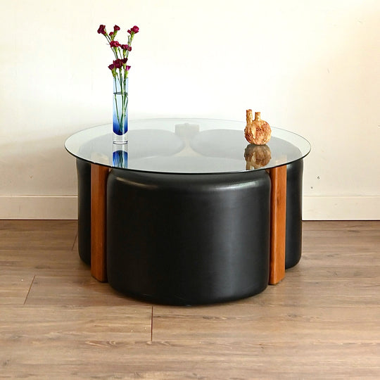 Mid Century 'Fondue' Coffee Table with Ottomans by TH Brown