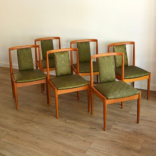 6x Parker Teak Mid Century Dining Chairs