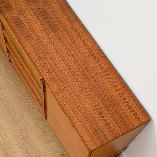 Mid Century Teak Sideboard Buffet by Danish De Luxe - Refinished