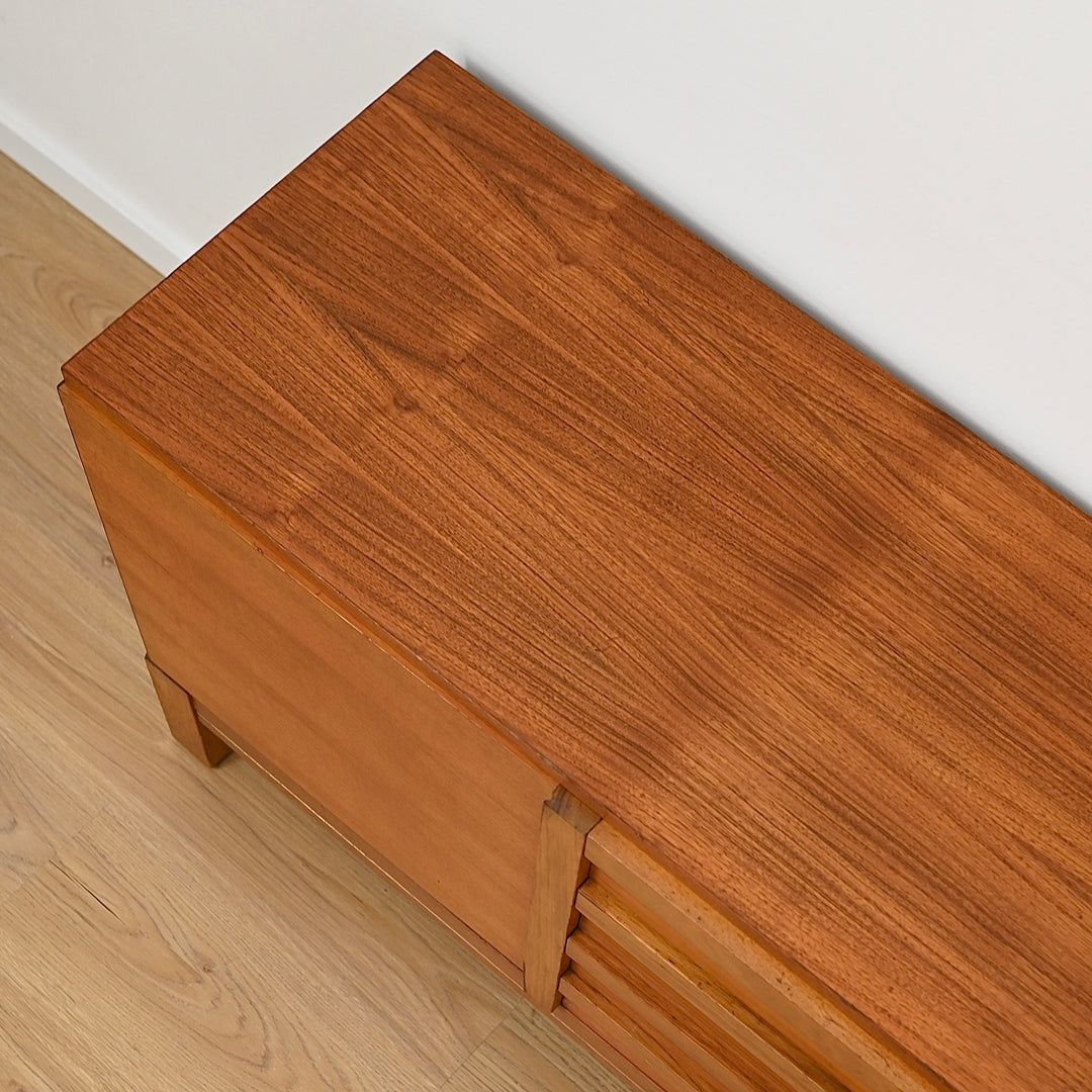 Mid Century Teak Sideboard Buffet by Danish De Luxe - Refinished