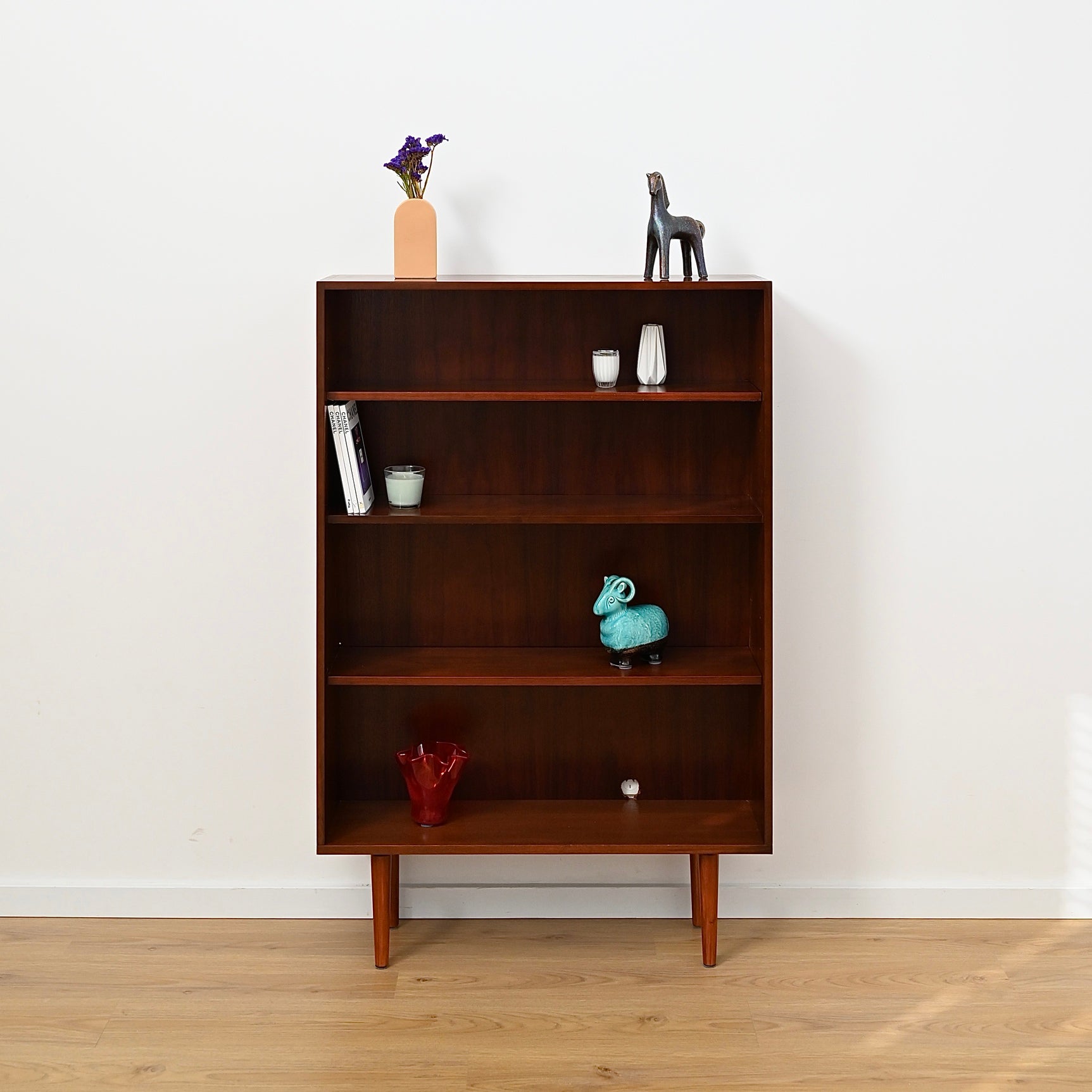 Parker Mid Century Walnut Bookshelf Bookcase