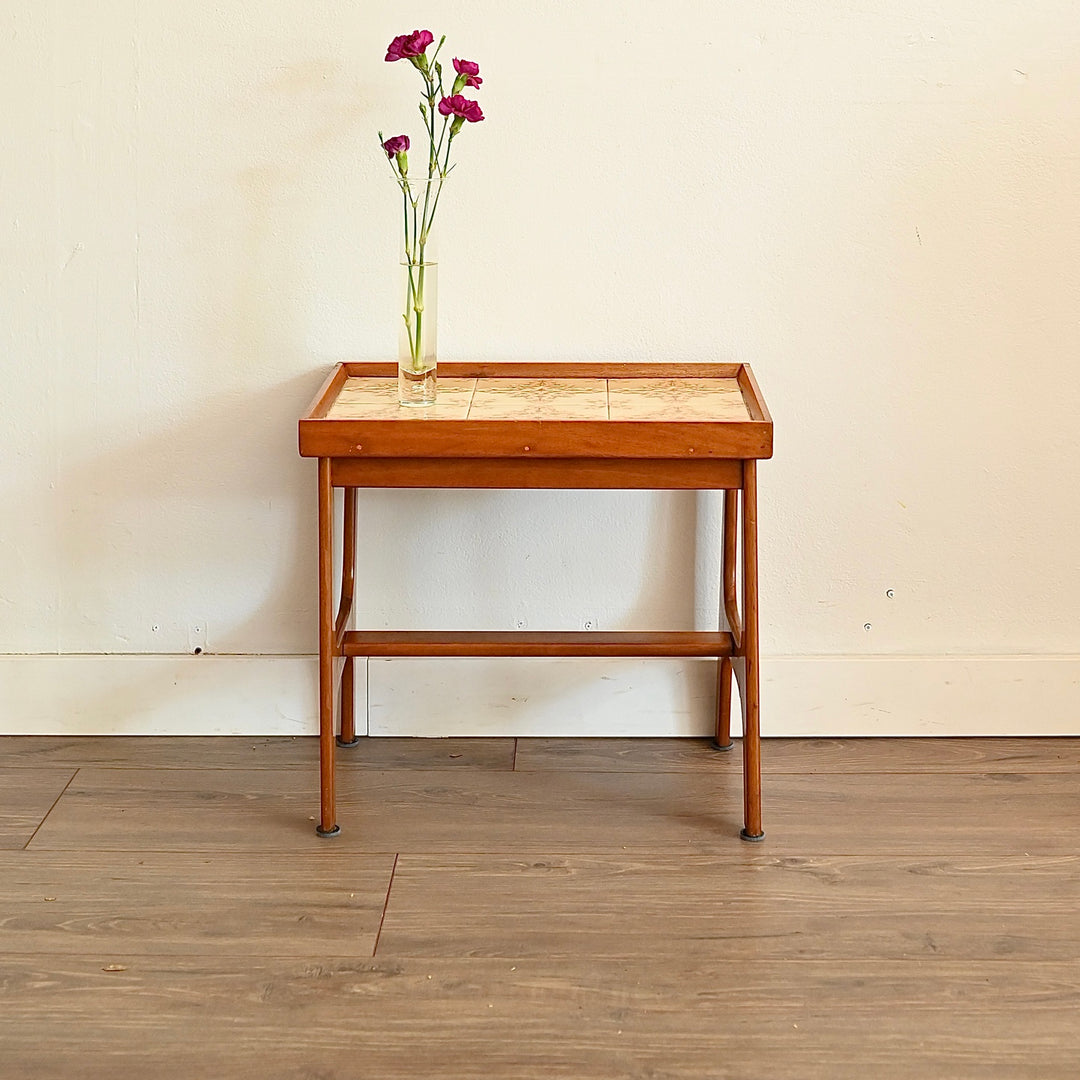 Mid Century Tiled Top Coffee Side Table