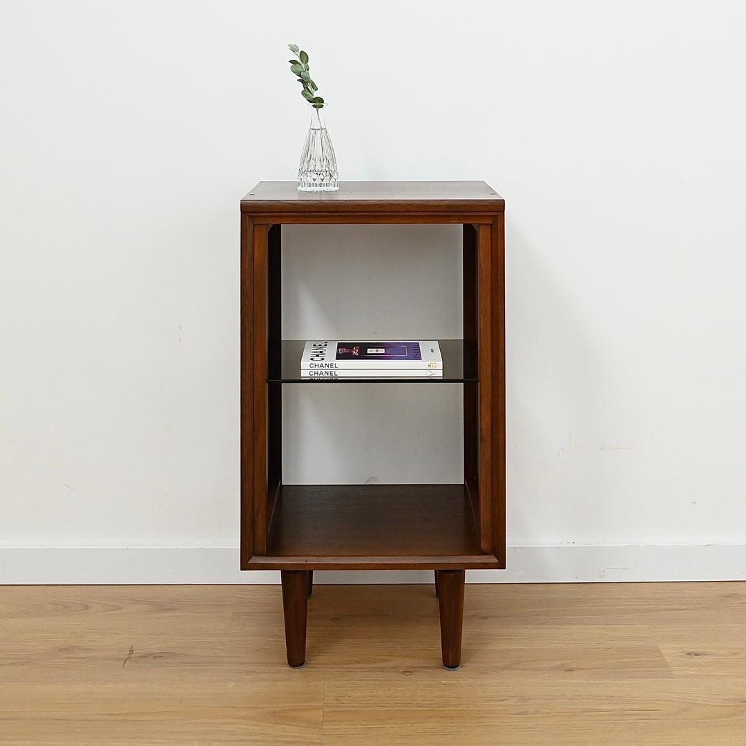 Mid Century Walnut Bedside Table Nightstand or Sidetable by Chiswell