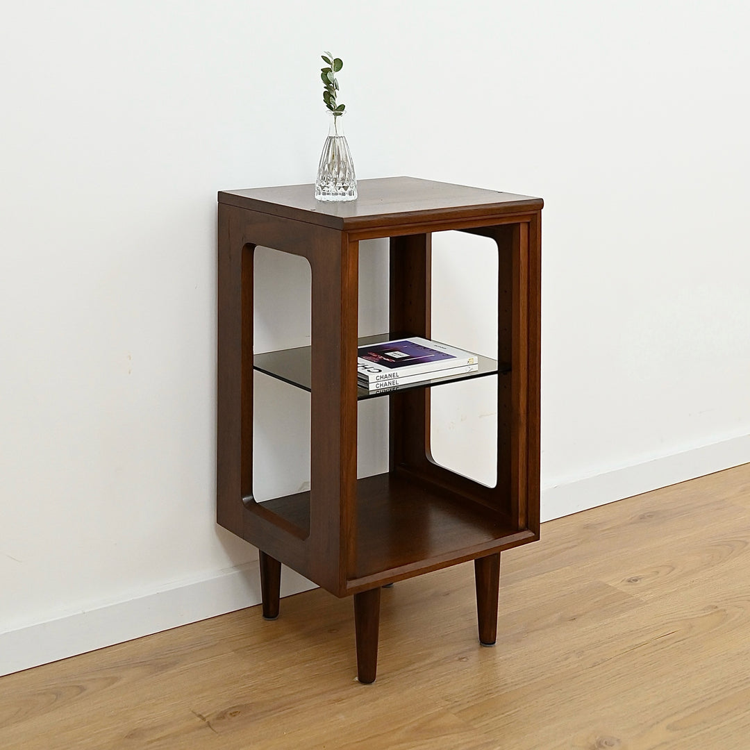 Mid Century Walnut Bedside Table Nightstand or Sidetable by Chiswell