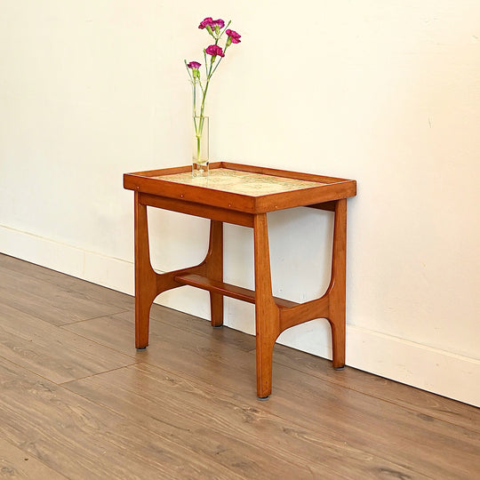 Mid Century Tiled Top Coffee Side Table