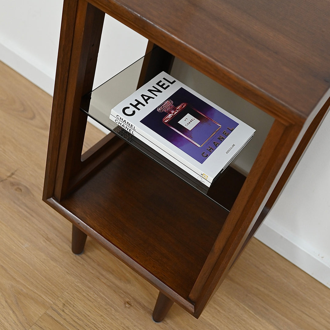 Mid Century Walnut Bedside Table Nightstand or Sidetable by Chiswell