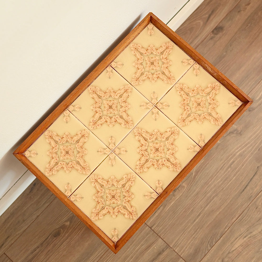 Mid Century Tiled Top Coffee Side Table