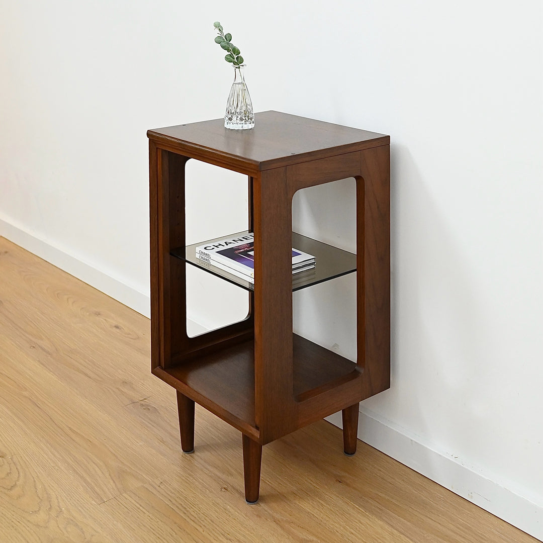 Mid Century Walnut Bedside Table Nightstand or Sidetable by Chiswell
