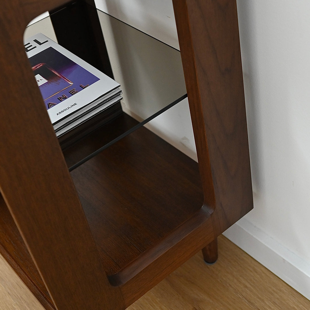 Mid Century Walnut Bedside Table Nightstand or Sidetable by Chiswell