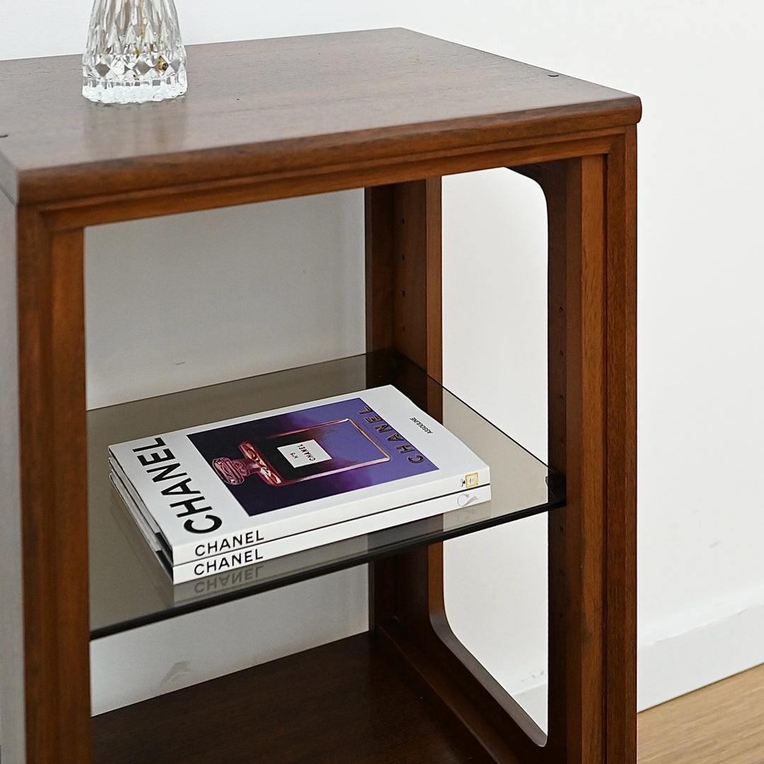 Mid Century Walnut Bedside Table Nightstand or Sidetable by Chiswell