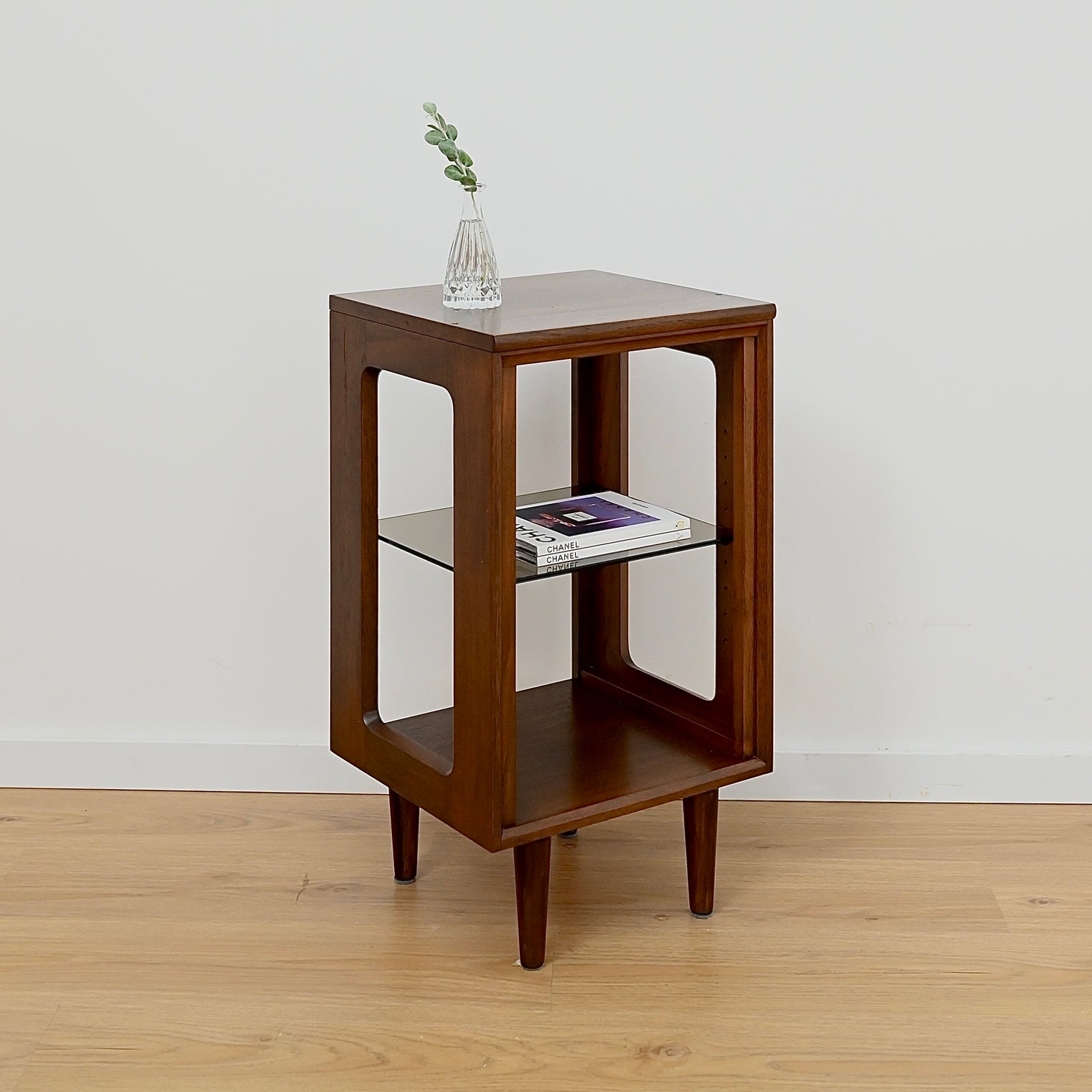 Mid Century Walnut Bedside Table Nightstand or Sidetable by ChiswellV