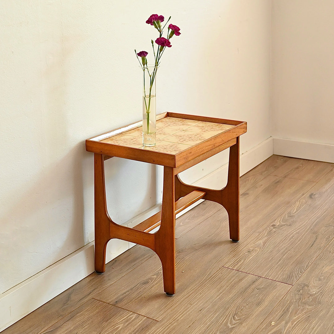 Mid Century Tiled Top Coffee Side Table