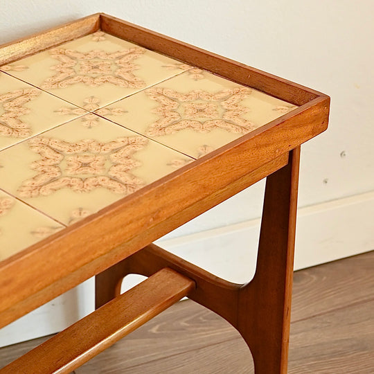Mid Century Tiled Top Coffee Side Table