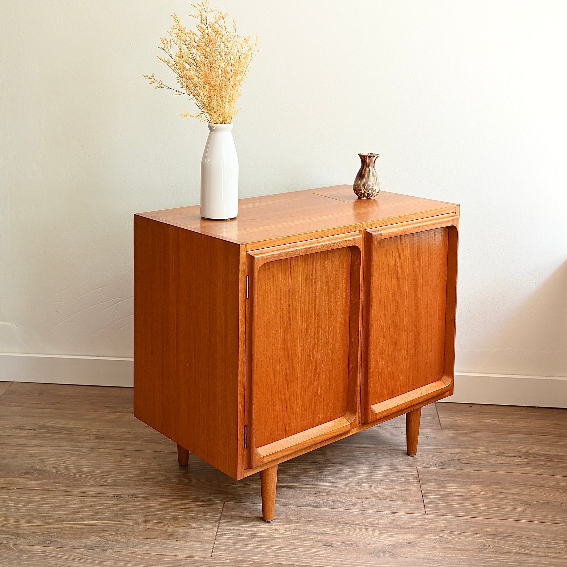 Mid Century Teak Sideboard LP Record Cabinet by Chiswell