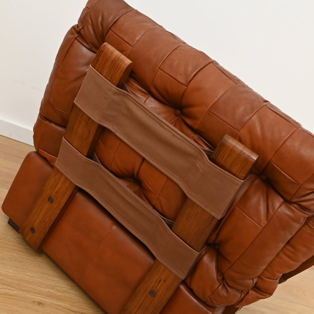2 x Patchwork Leather Two-Seat Sofas by Post and Rail