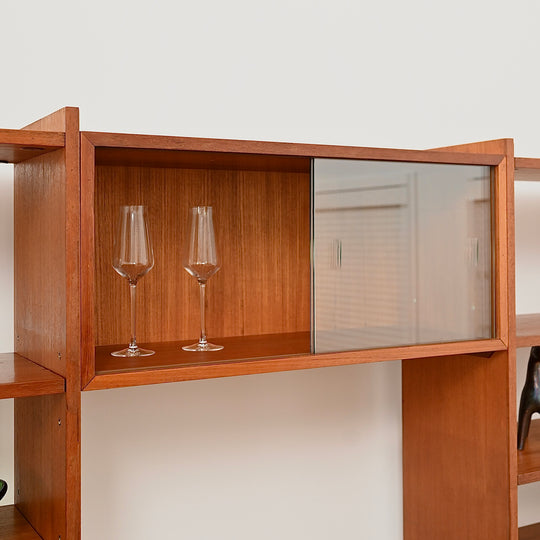 Mid Century Teak Modular Wall Unit, made in The United Kingdom