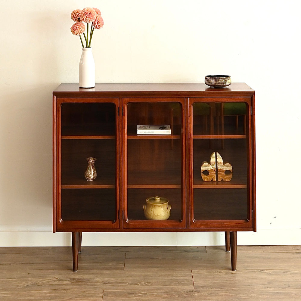 Mid Century Walnut Sideboard Display Cabinet by Chiswell