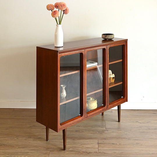 Mid Century Walnut Sideboard Display Cabinet by Chiswell