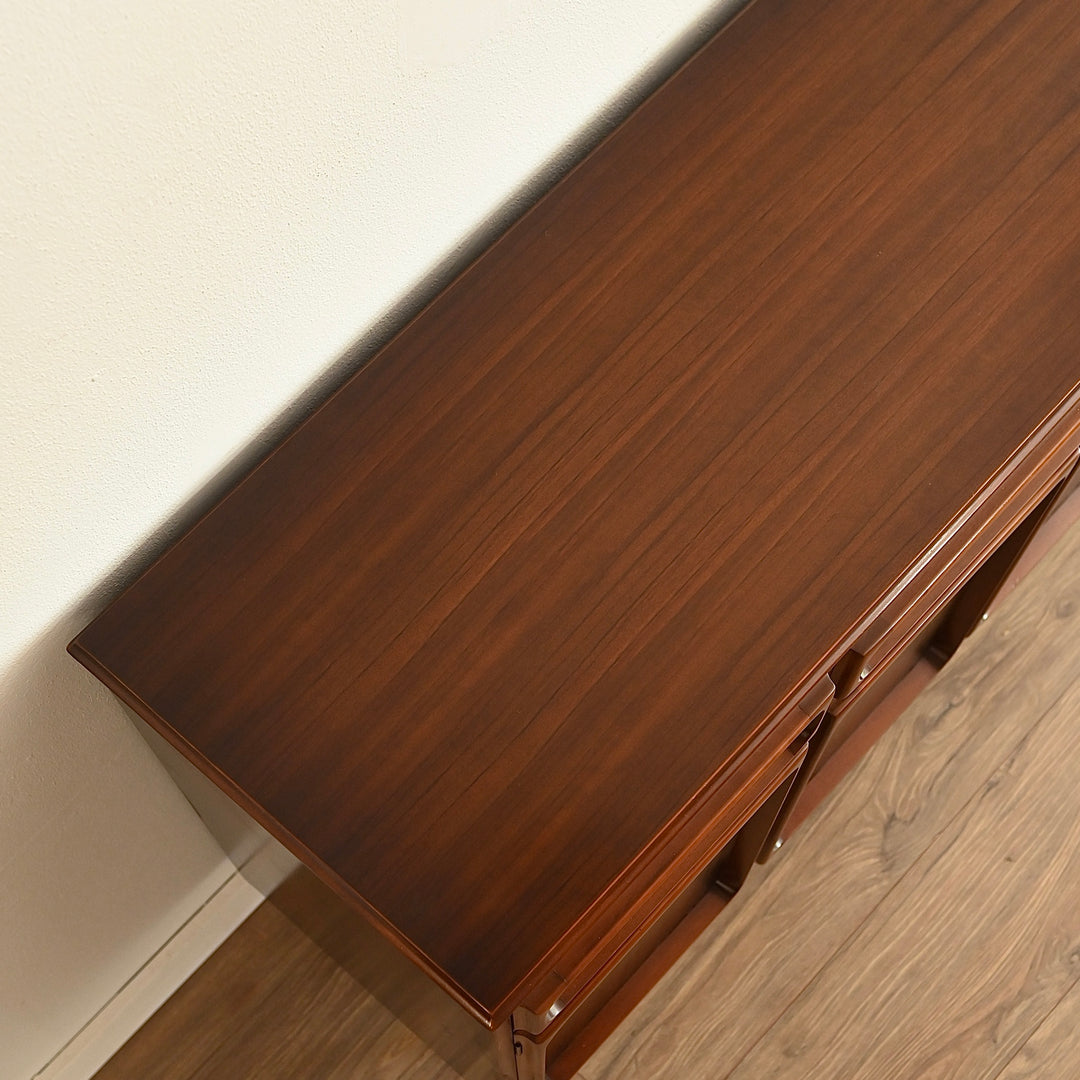 Mid Century Walnut Sideboard Buffet Cabinet by Chiswell