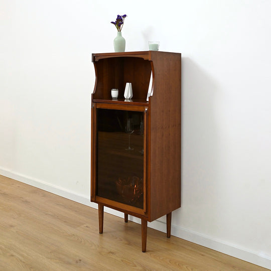 Mid Century Walnut Display Cabinet Bookcase Bookshelf by MobilStil Varese Italy