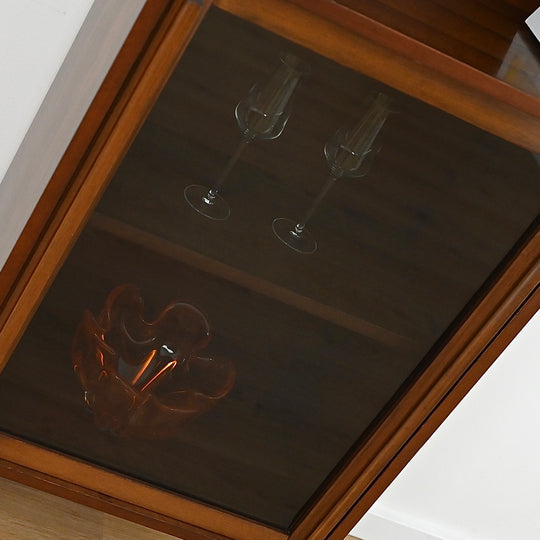 Mid Century Walnut Display Cabinet Bookcase Bookshelf by MobilStil Varese Italy