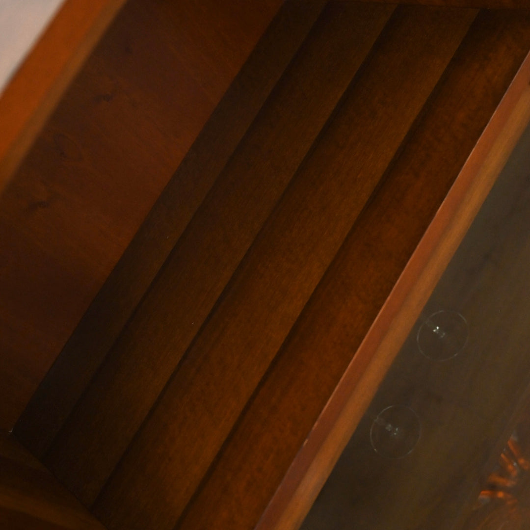 Mid Century Walnut Display Cabinet Bookcase Bookshelf by MobilStil Varese Italy