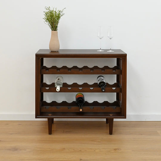 Mid Century Walnut Wine Bar Storage Sidetable by Chiswell