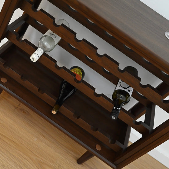 Mid Century Walnut Wine Bar Storage Sidetable by Chiswell