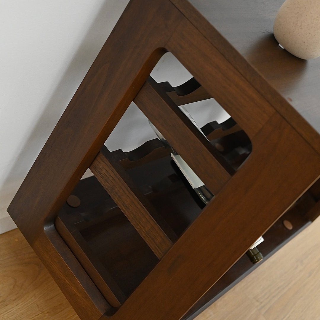Mid Century Walnut Wine Bar Storage Sidetable by Chiswell
