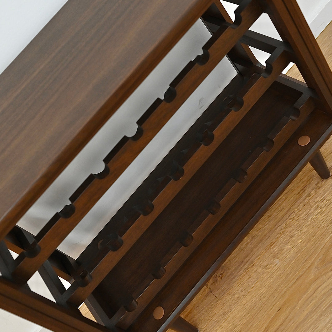 Mid Century Walnut Wine Bar Storage Sidetable by Chiswell