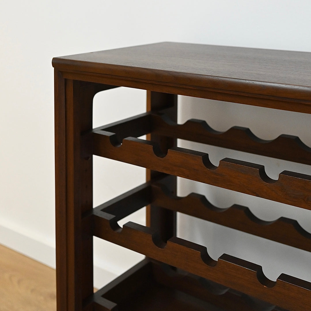 Mid Century Walnut Wine Bar Storage Sidetable by Chiswell
