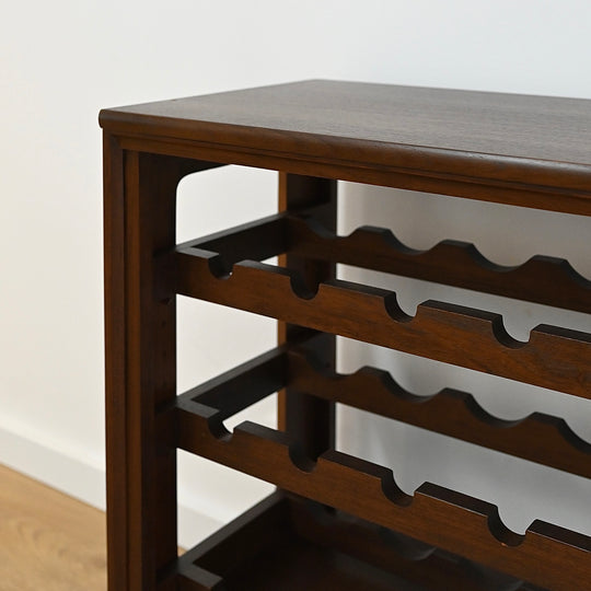 Mid Century Walnut Wine Bar Storage Sidetable by Chiswell