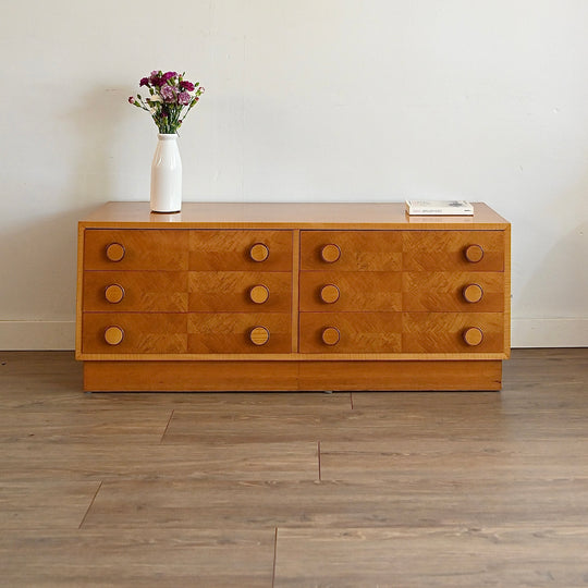 Mid Century Maple Sideboard Dresser Drawers Low Boy