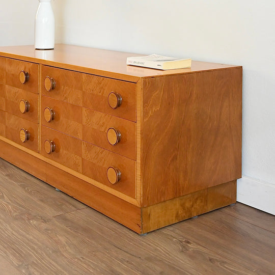 Mid Century Maple Sideboard Dresser Drawers Low Boy