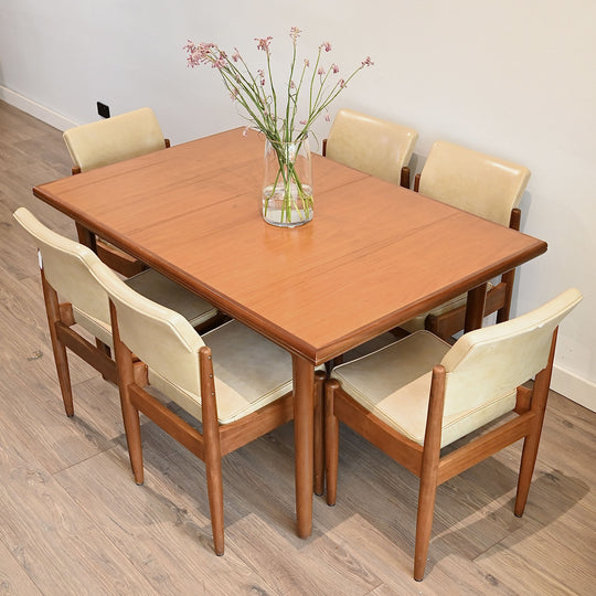 Mid Century Teak Extendable Dining Table made in the UK