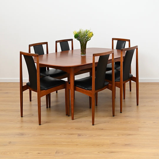 6x Mid Century T-Back Dining Chairs by TH Brown