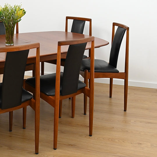 6x Mid Century T-Back Dining Chairs by TH Brown