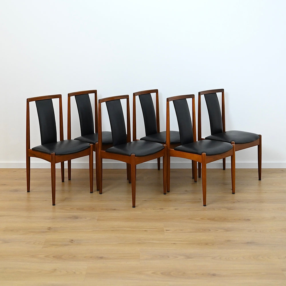 6x Mid Century T-Back Dining Chairs by TH Brown