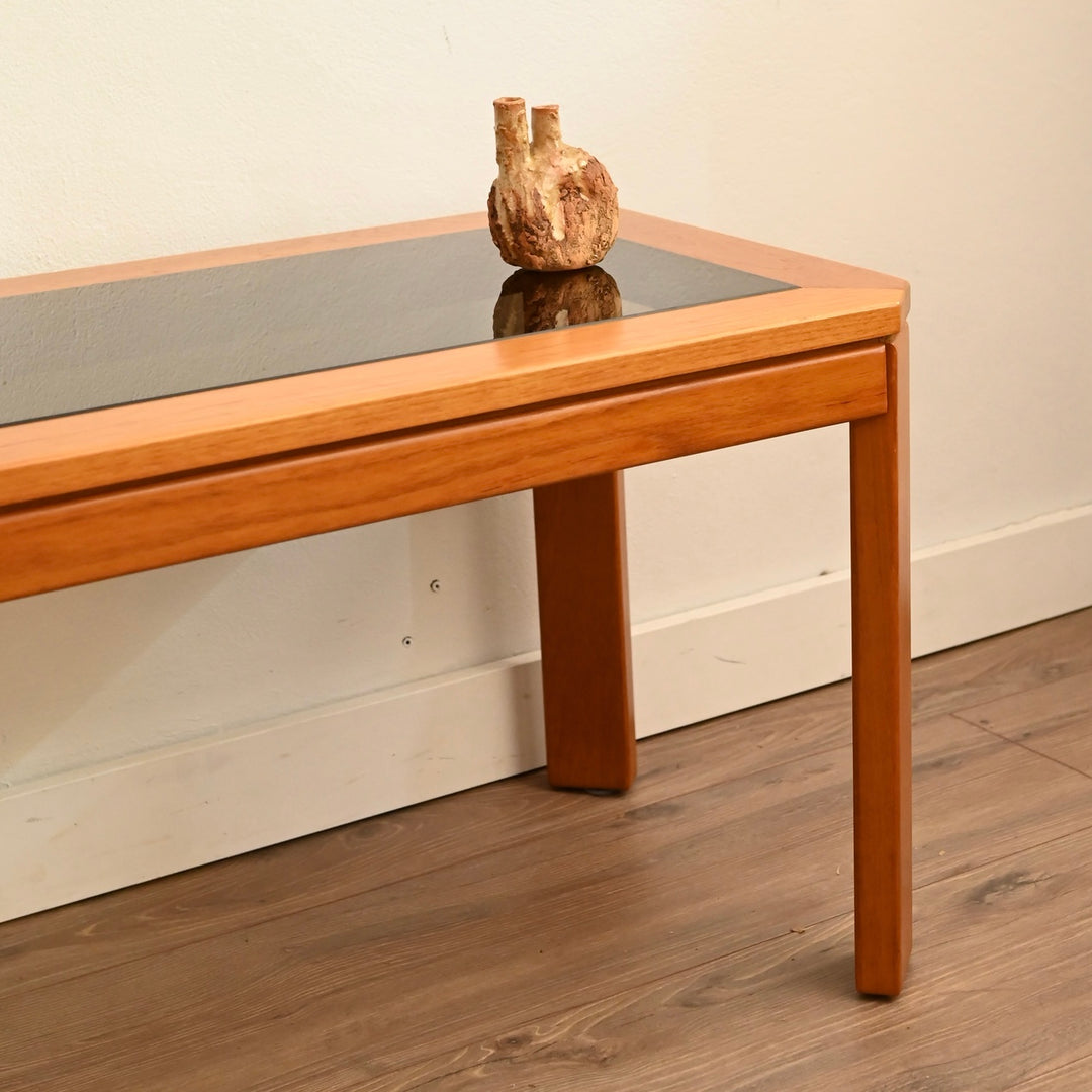 Parker Teak Smoked Glass Coffee Side Table