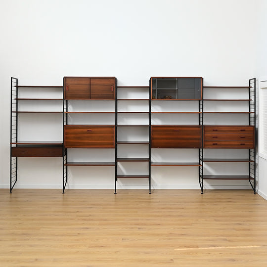 Vintage Walnut Ladderax Modular Freestanding Wall System – Restored