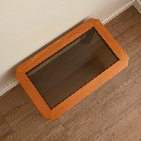 Parker Teak Smoked Glass Coffee Side Table