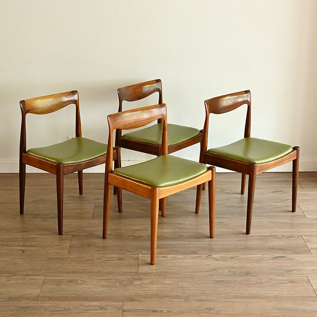 4x Mid Century Dining Chairs by Danish de Luxe