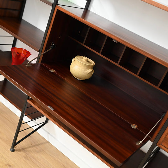 Vintage Walnut Ladderax Modular Freestanding Wall System – Restored