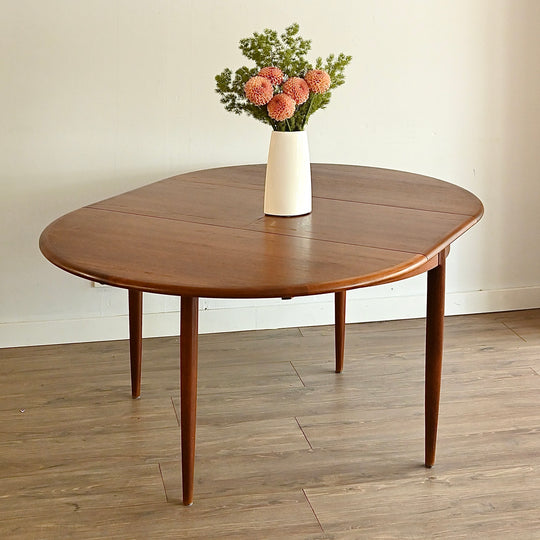 Mid Century Teak Round Extendable Dining Table by McIntosh (Scotland)