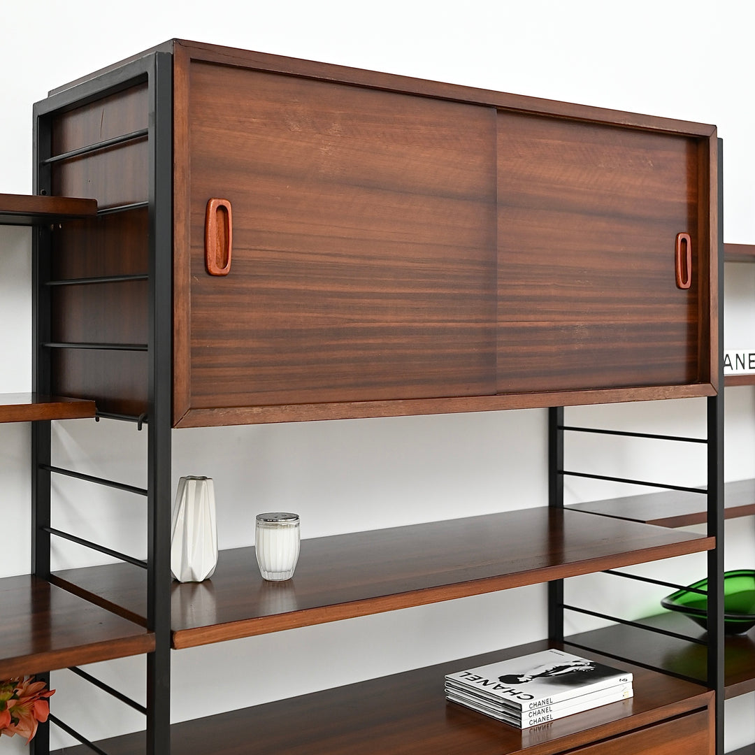 Vintage Walnut Ladderax Modular Freestanding Wall System – Restored