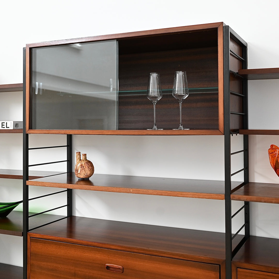 Vintage Walnut Ladderax Modular Freestanding Wall System – Restored