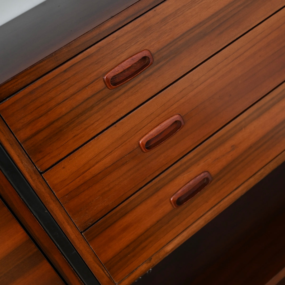 Vintage Walnut Ladderax Modular Freestanding Wall System – Restored