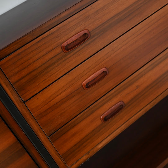 Vintage Walnut Ladderax Modular Freestanding Wall System – Restored